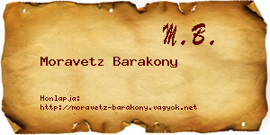 Moravetz Barakony névjegykártya